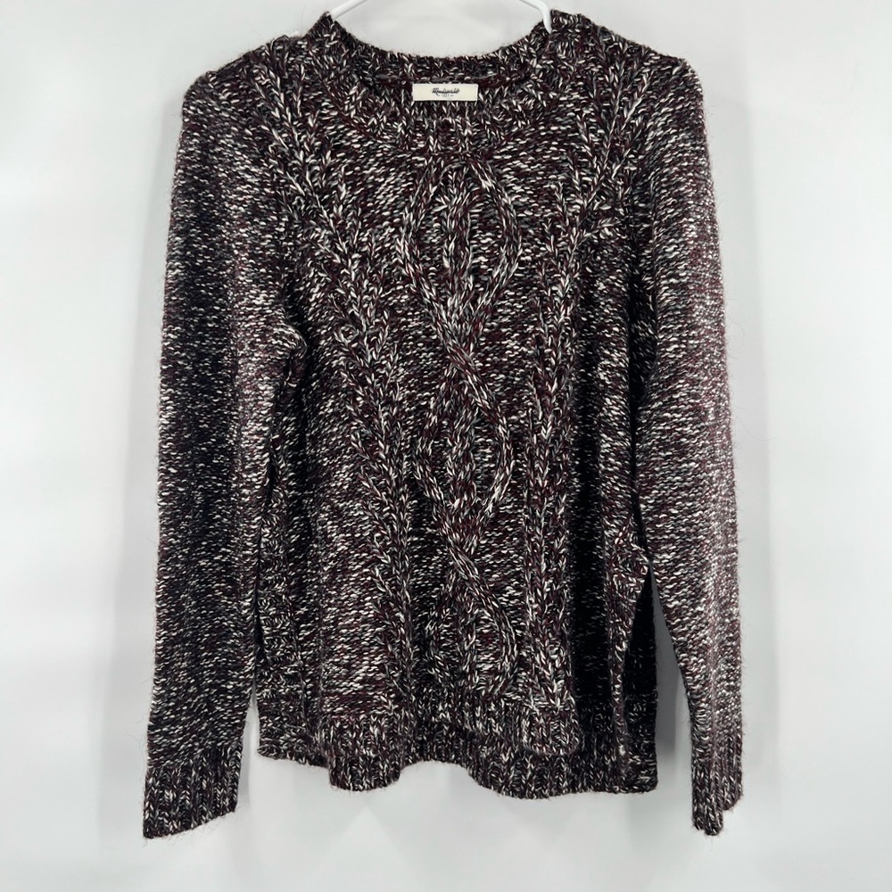 Madewell maron grey knit sweater long sleeve size S